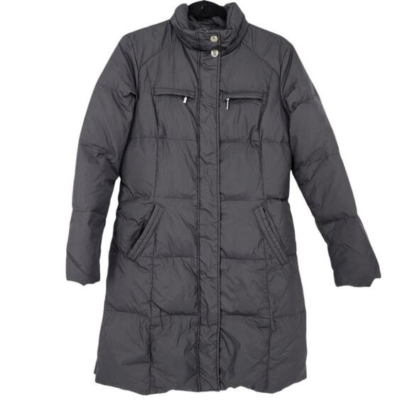 Michael Michael Kors Black Zipper & Snap Closure Long Puffer Jacket Size Medium - Picture 1 of 5